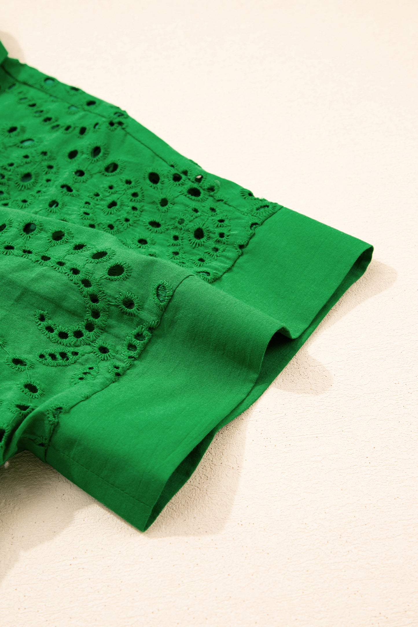 Green Eyelet Shift Dress