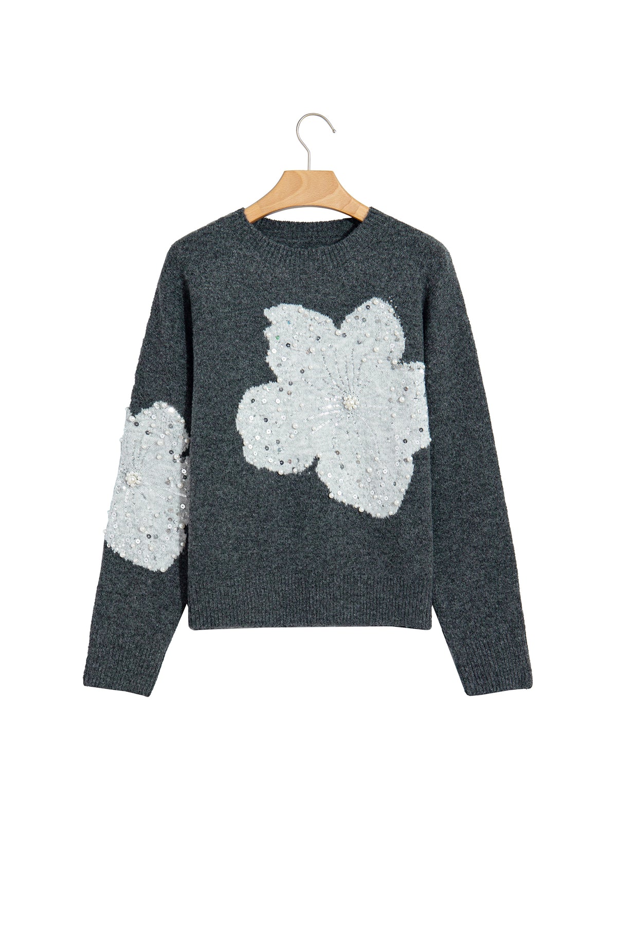 Beaded Floral Sweater
