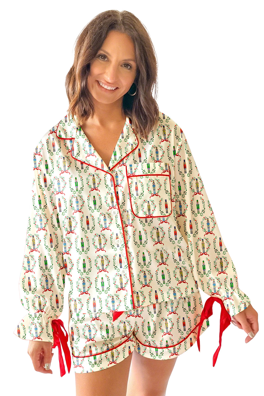 Beige Nutcracker Pajama Set