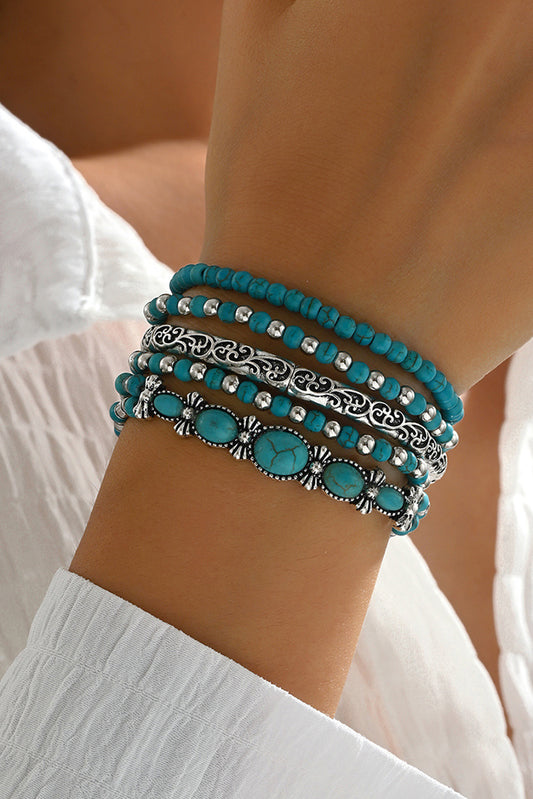 Boho Turquoise Beaded Bracelet Set