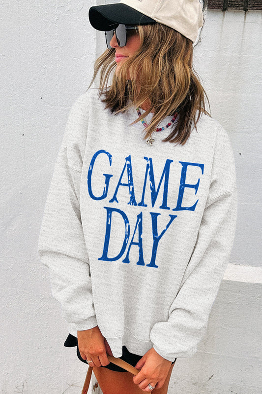 Blue Gameday Vintage Washed Baggy Sweatshirt