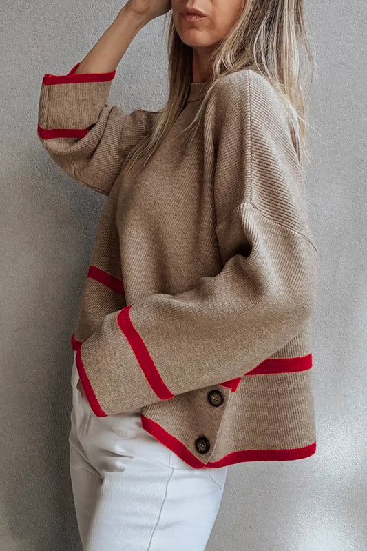 Button Side Loose Sweater