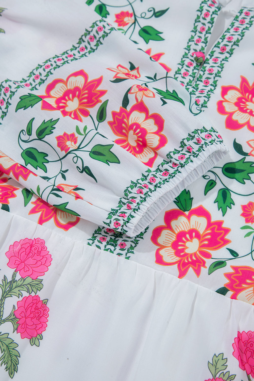 White Floral Tiered Maxi Dress