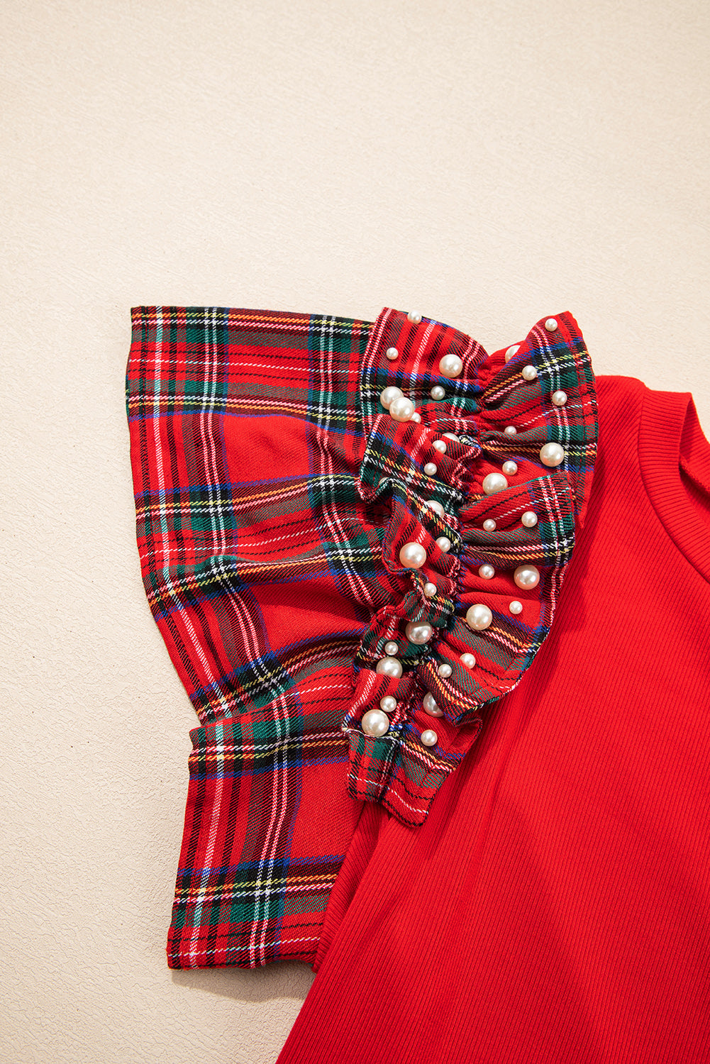 Plaid and Pearl Christmas Shirt