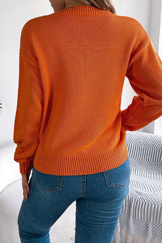 Halloween Jack O' Lantern Pointelle Sweater