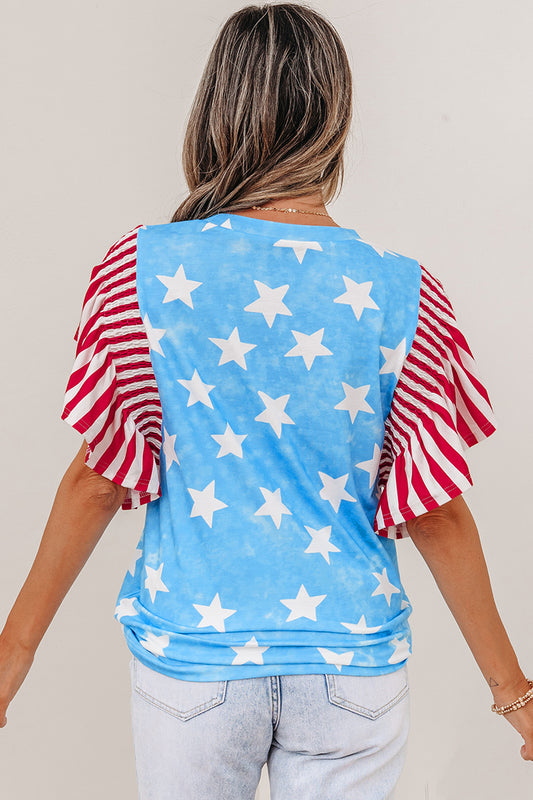 Stars and Stripes Ruffle Top