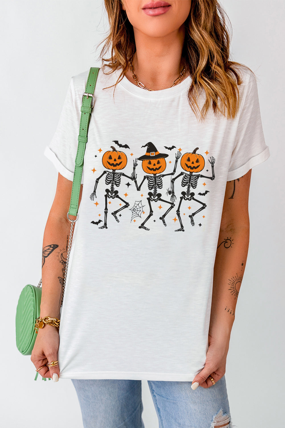Halloween Pumpkin Skeletons Tee