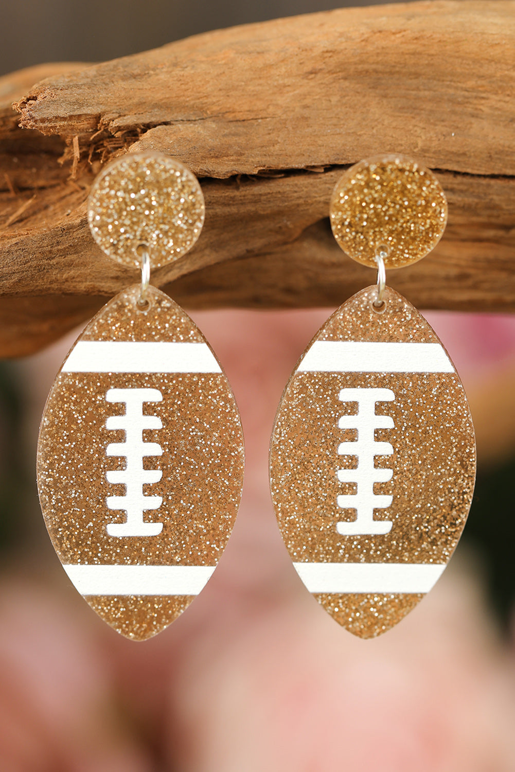 Glittering Football Earrings