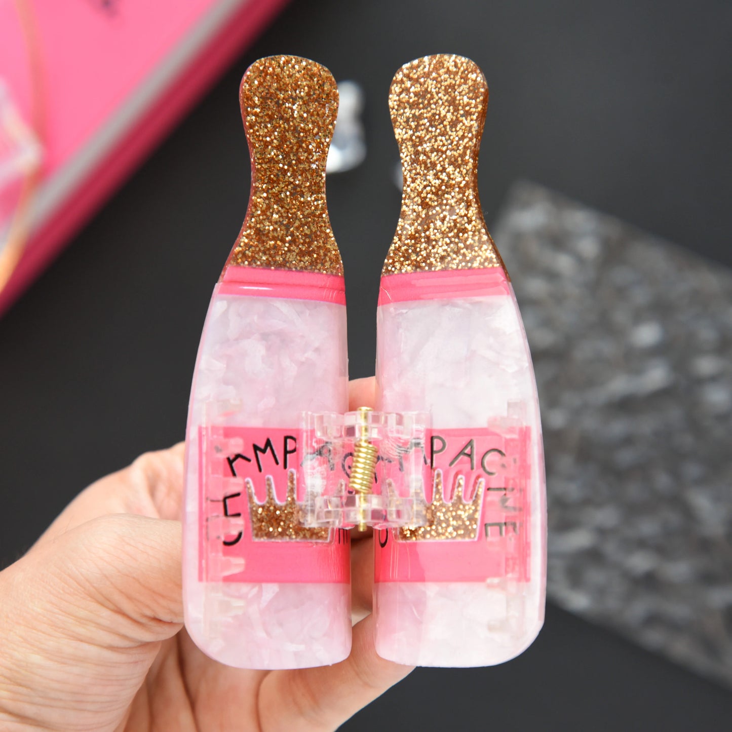 Pink Champagne Hair Claw