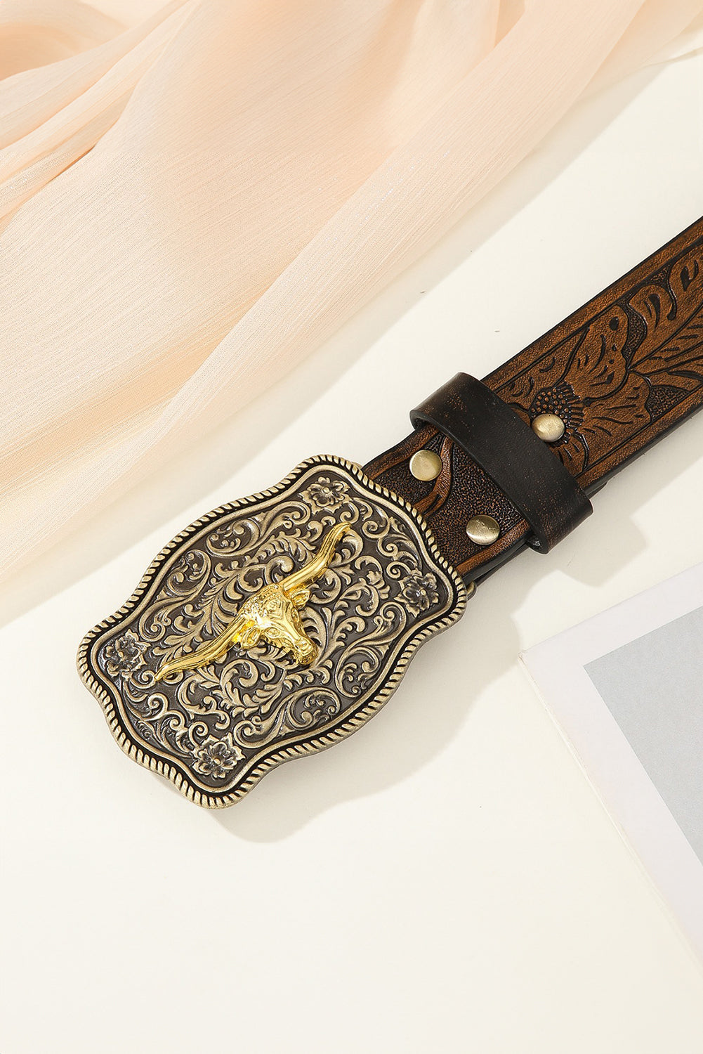 Western Vegan Leather Belt