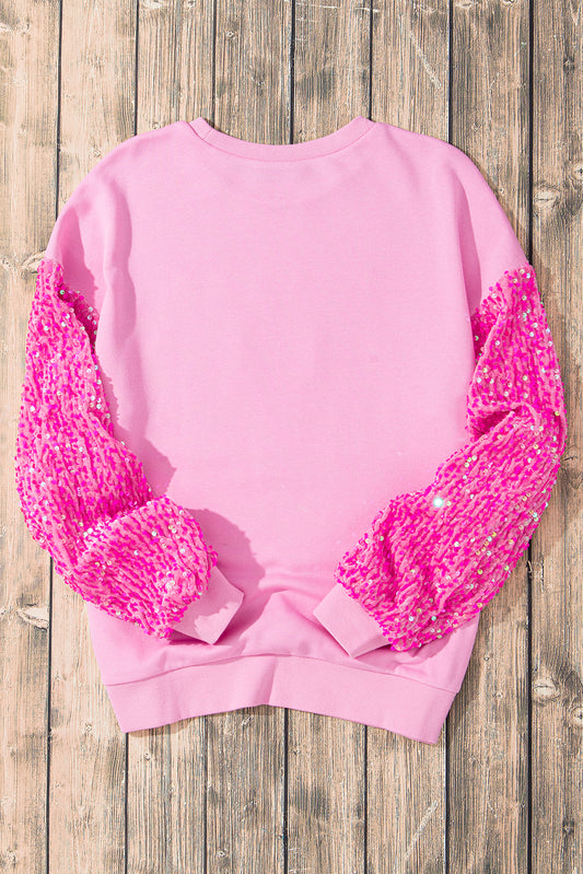 Pink Nutcracker Sequin Sleeve Sweatshirt