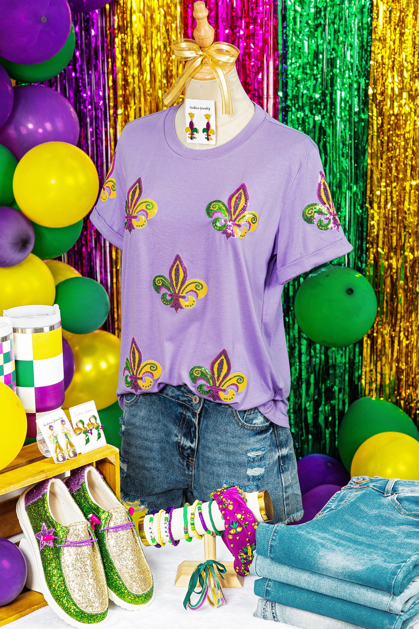 Sequin Mardi Gras Tee