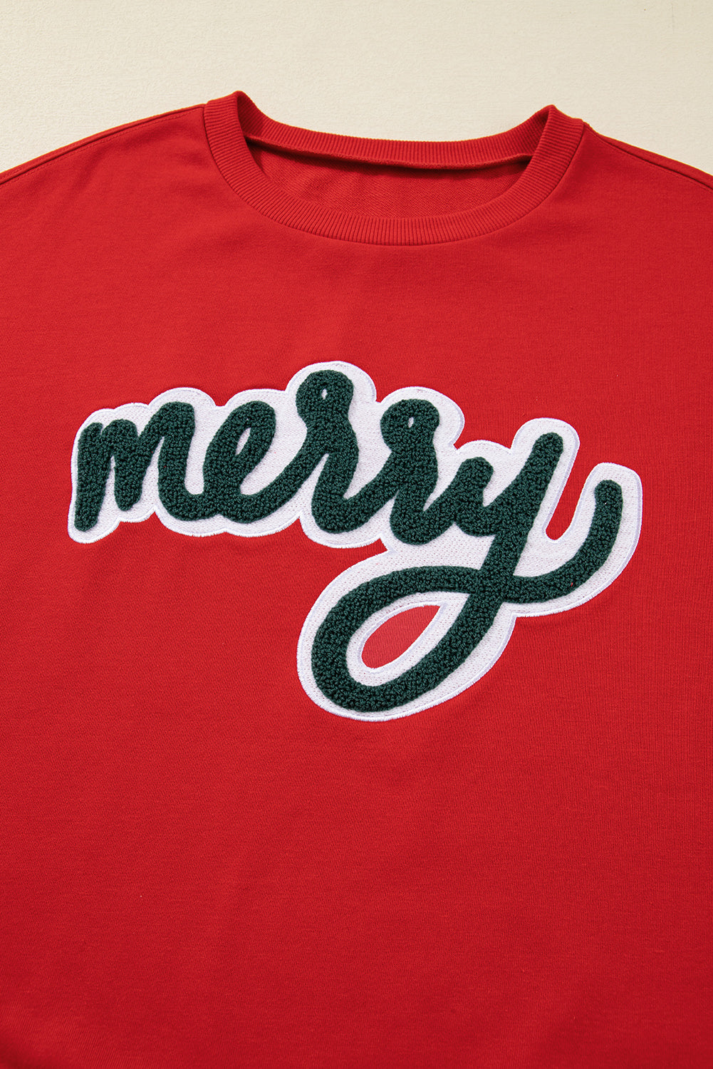 Merry Chenille Patch Christmas Sweatshirt