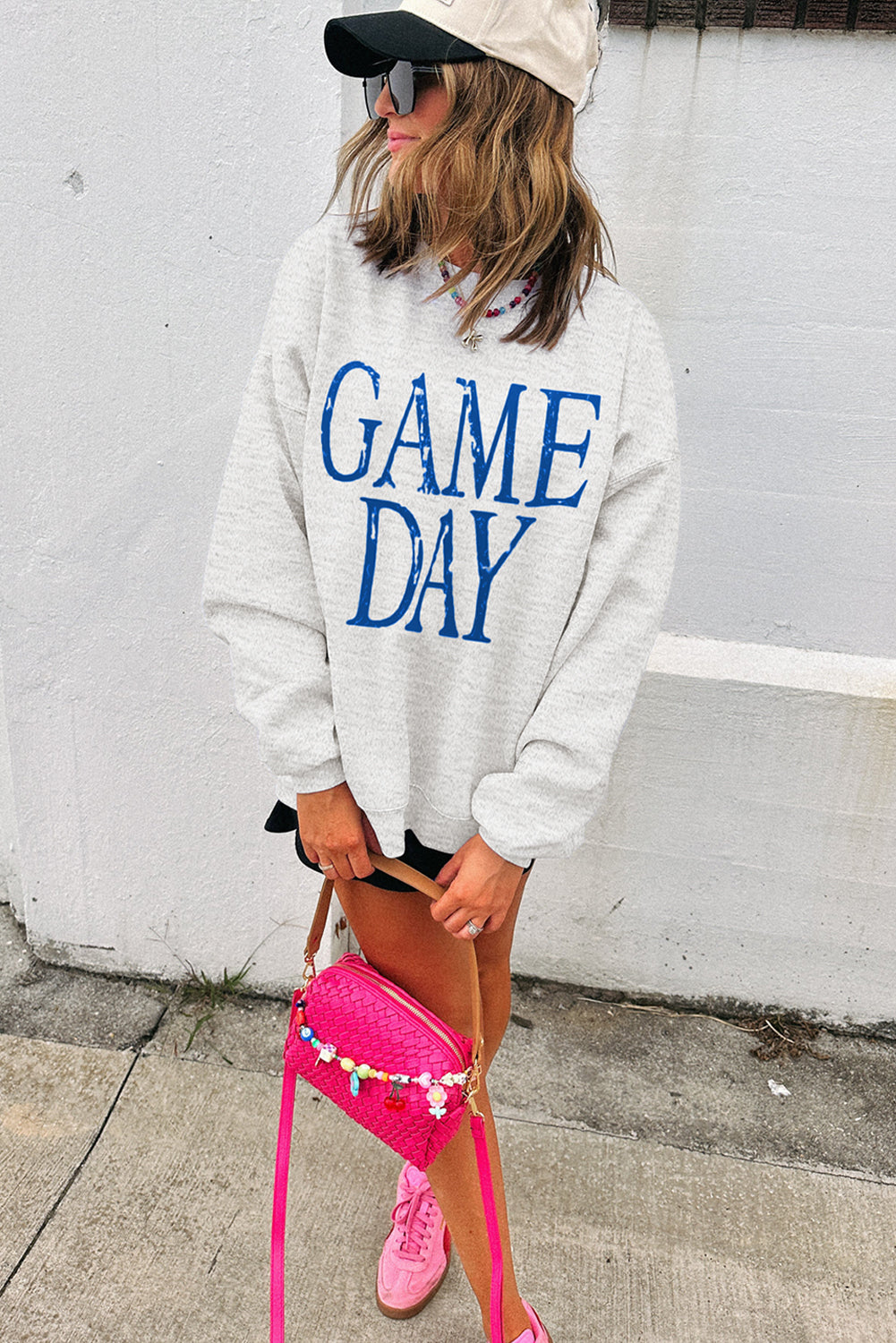 Blue Gameday Vintage Washed Baggy Sweatshirt