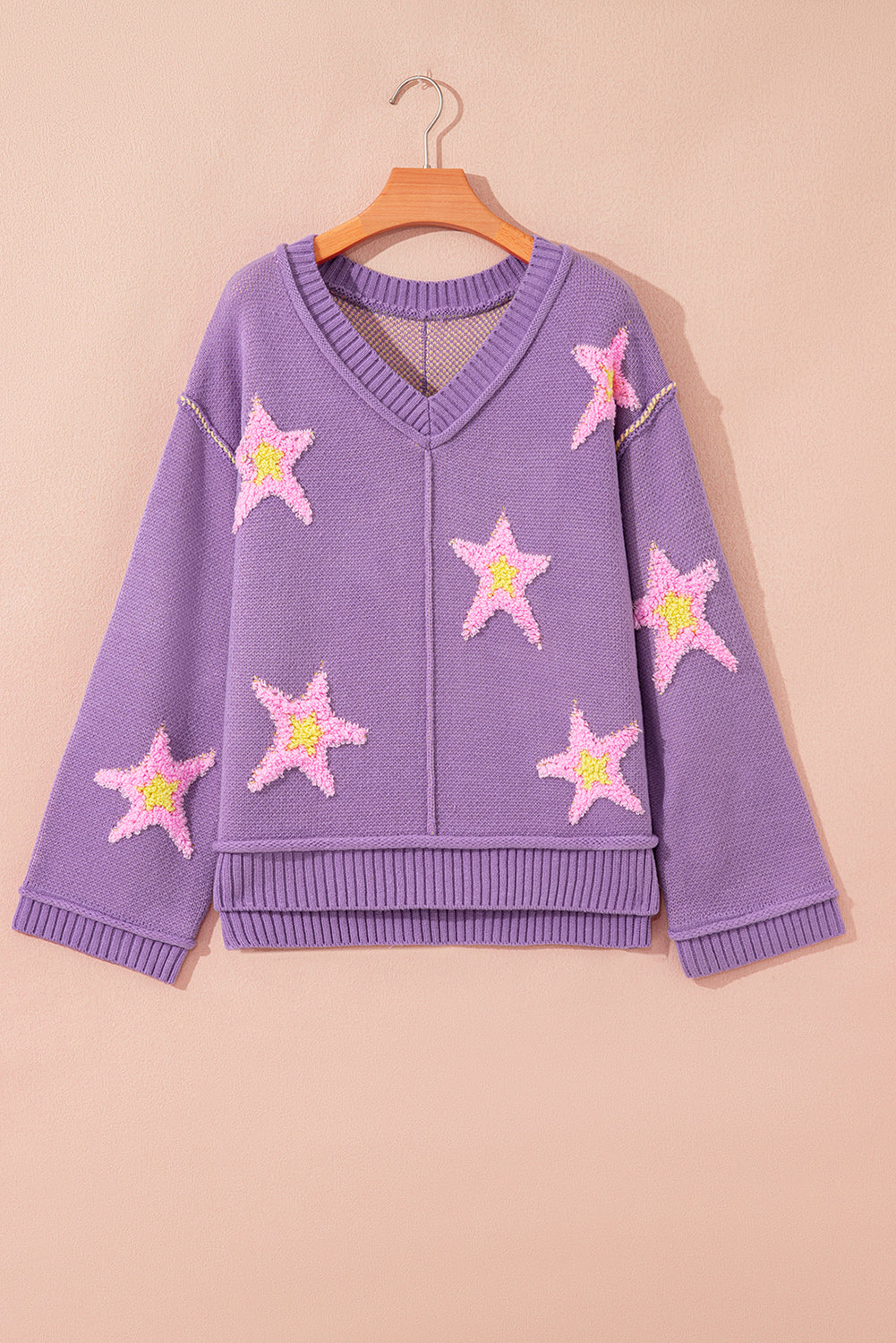 Lavender Star Oversize Sweater