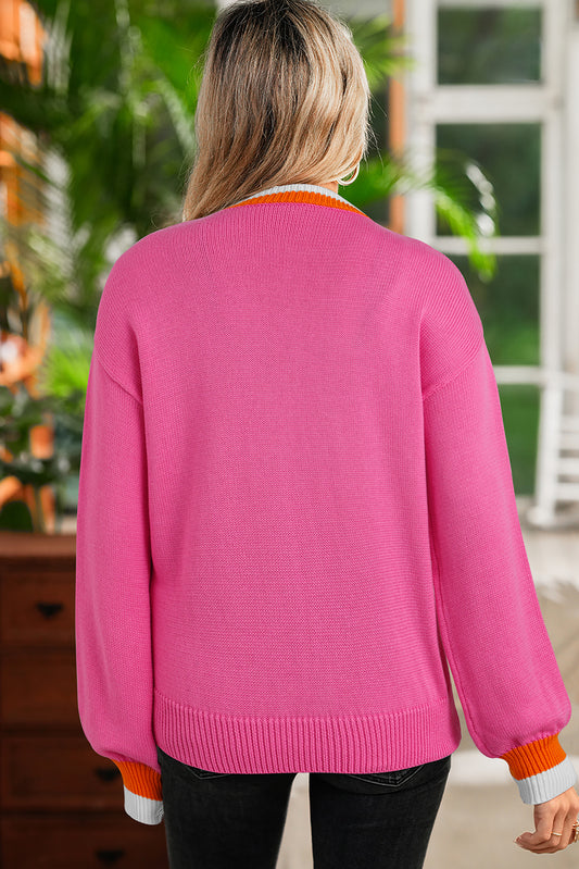 Pink Pearl Collar Sweater
