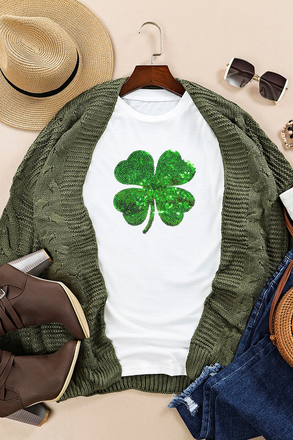 Sequin Shamrock Tee