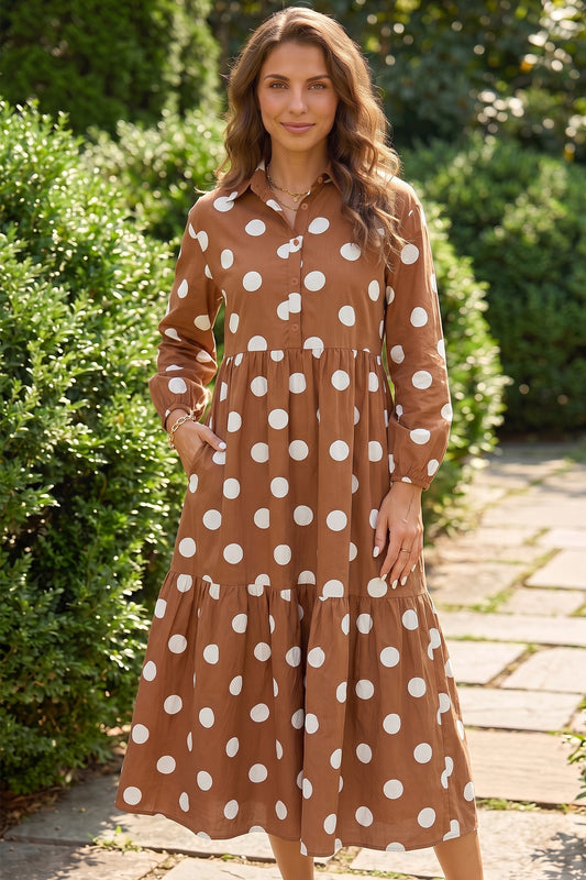 Brown Polka Dot Dress