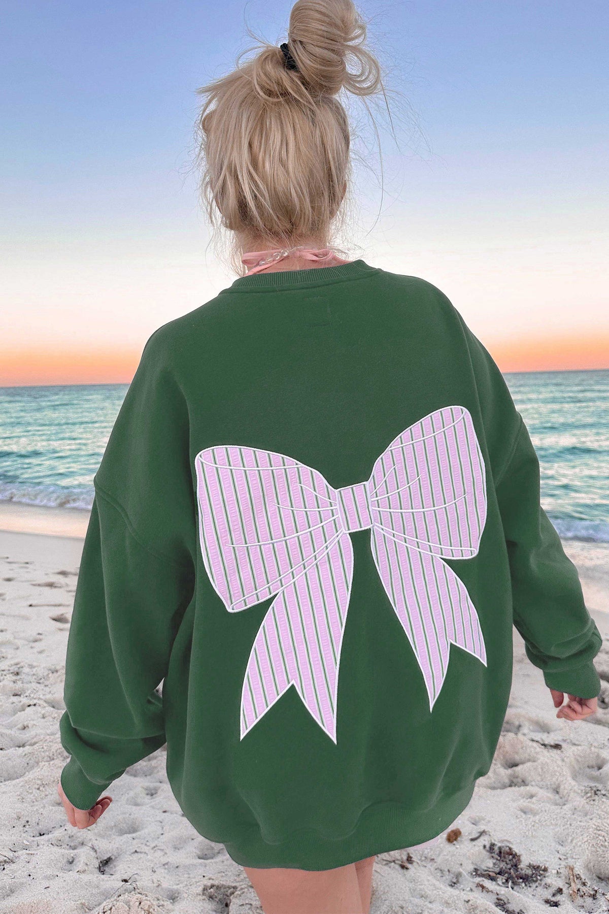 Striped Bow Sweatshirt