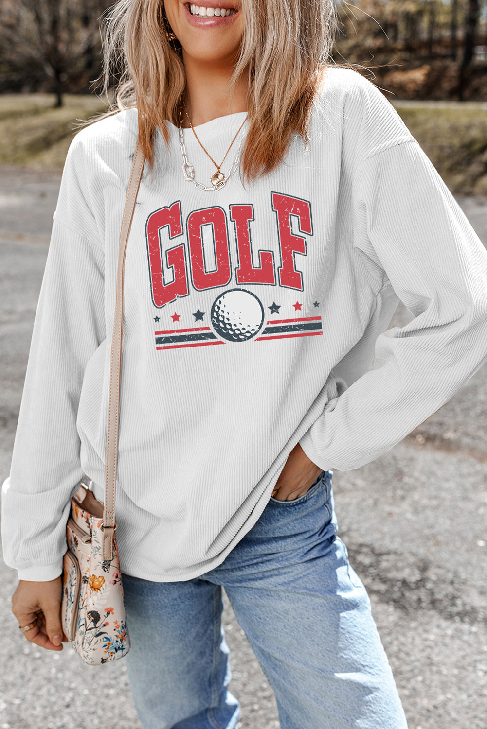White Golf Baggy Sweatshirt