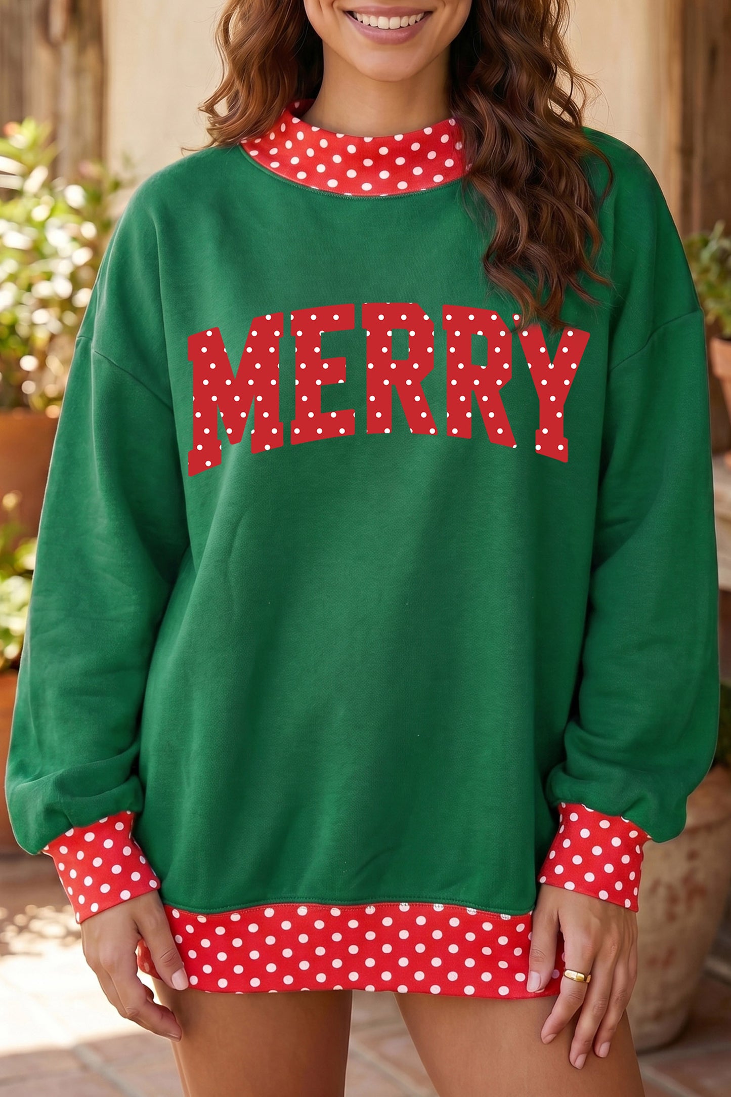 Merry Polka Dot Sweatshirt