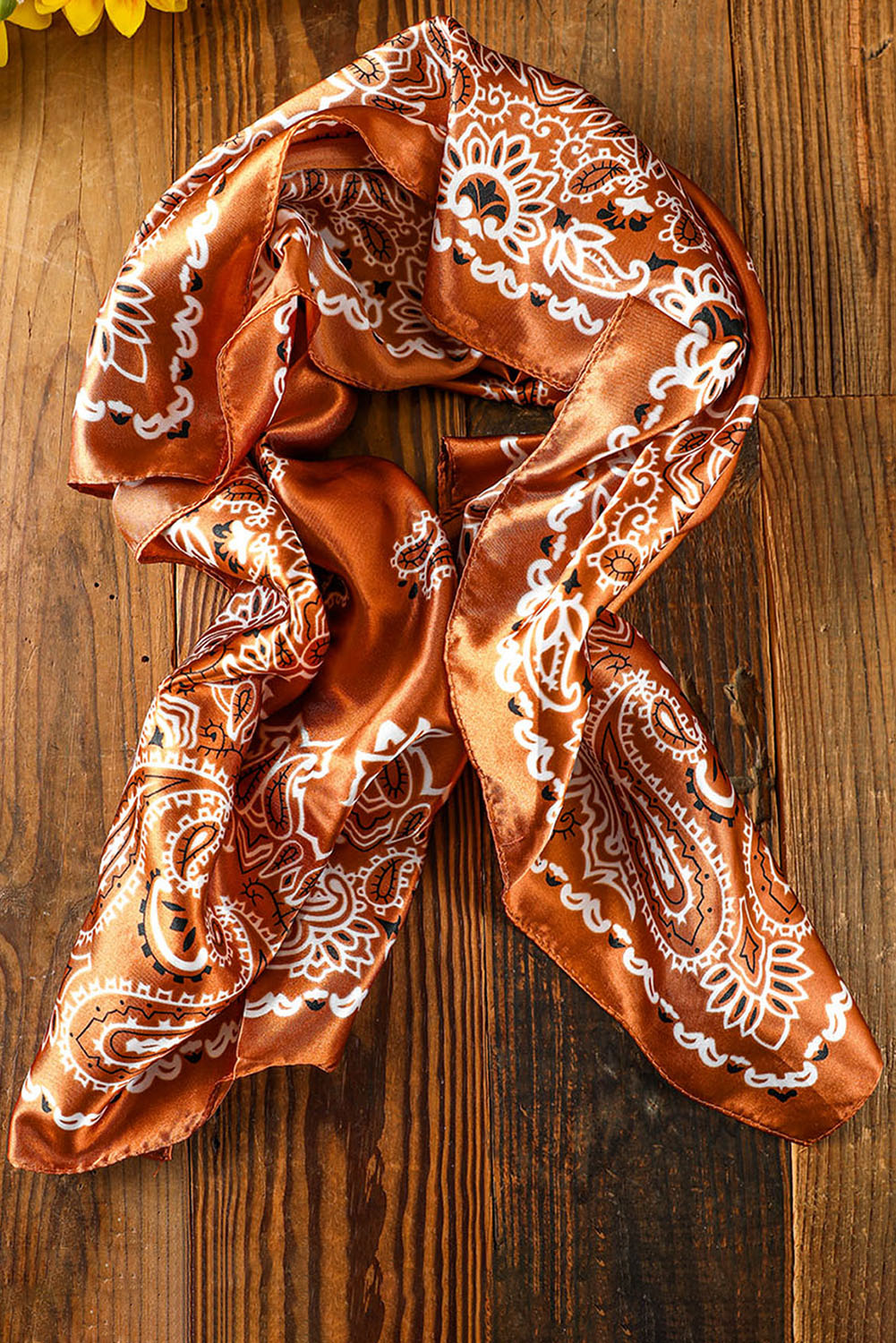 Gold Flame Satin Bandana