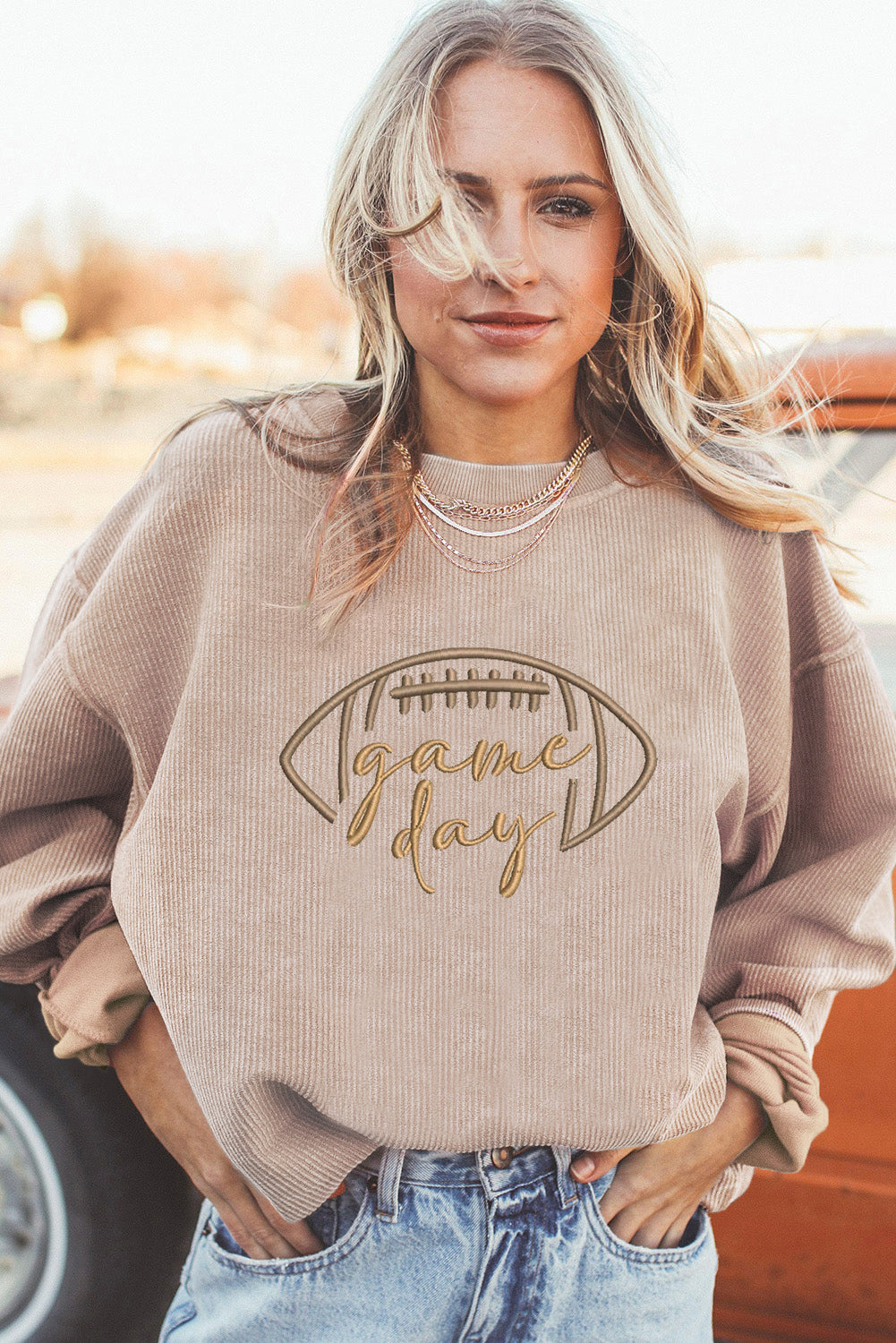 Football Game Day Corded Sweatshirt