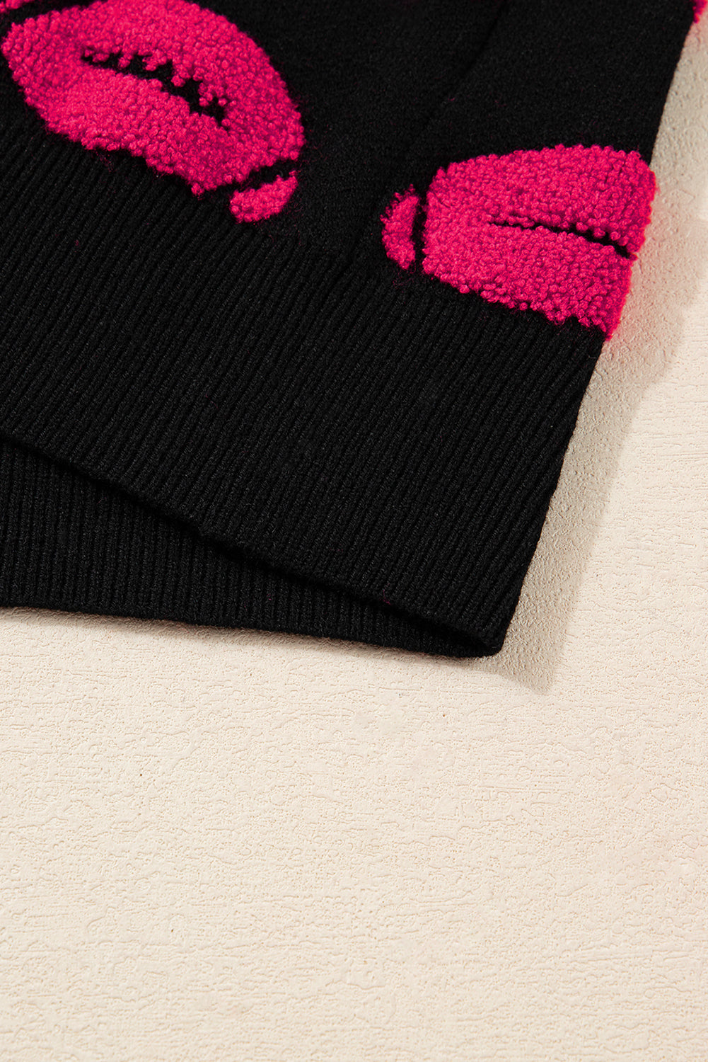 Black and Red Football Sweater