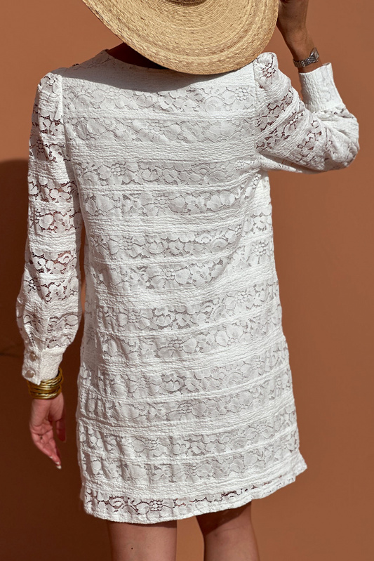 White Lace Shift Dress