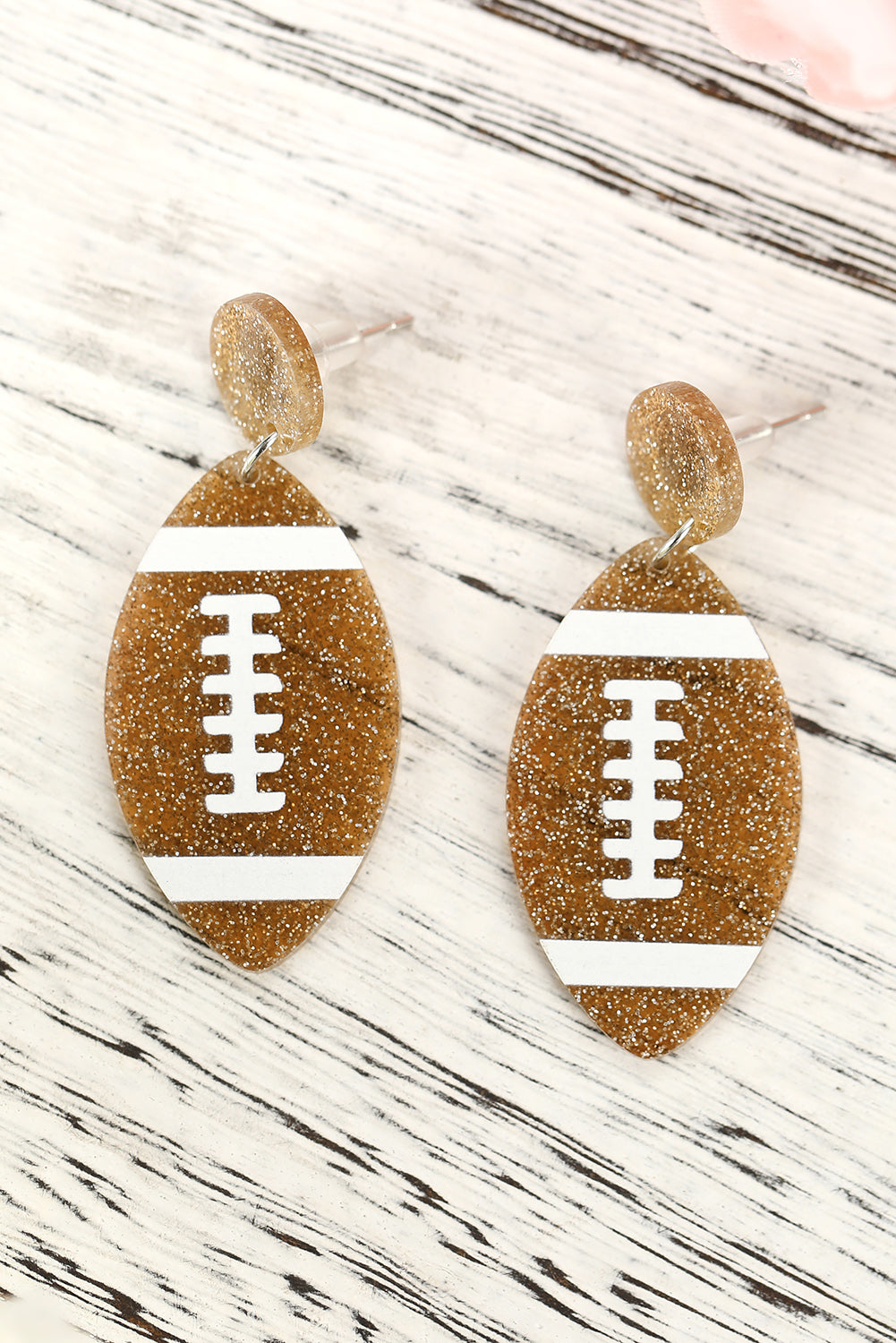 Glittering Football Earrings