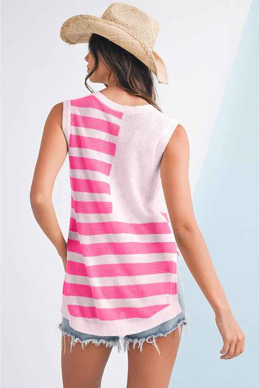 USA Flag Sleeveless Summer Sweater