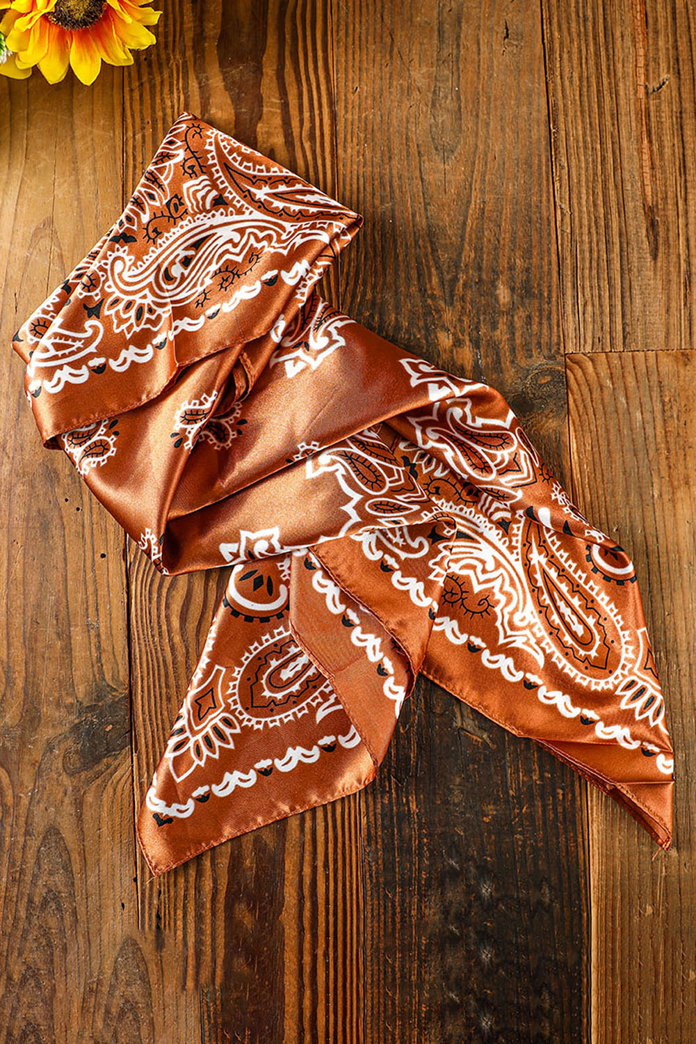 Gold Flame Satin Bandana