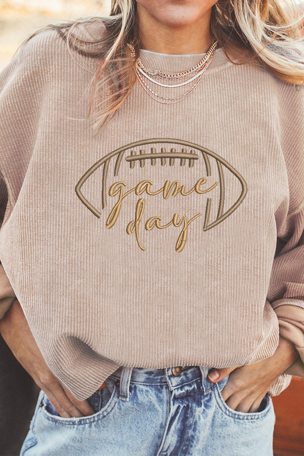 Football Game Day Corded Sweatshirt