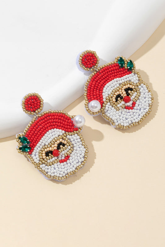 Santa Claus Beaded Earrings