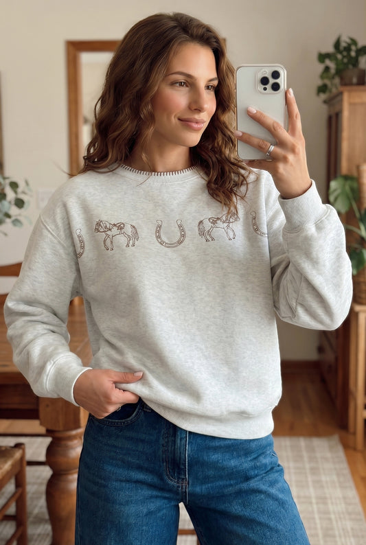 Western Embroidered Sweatshirt