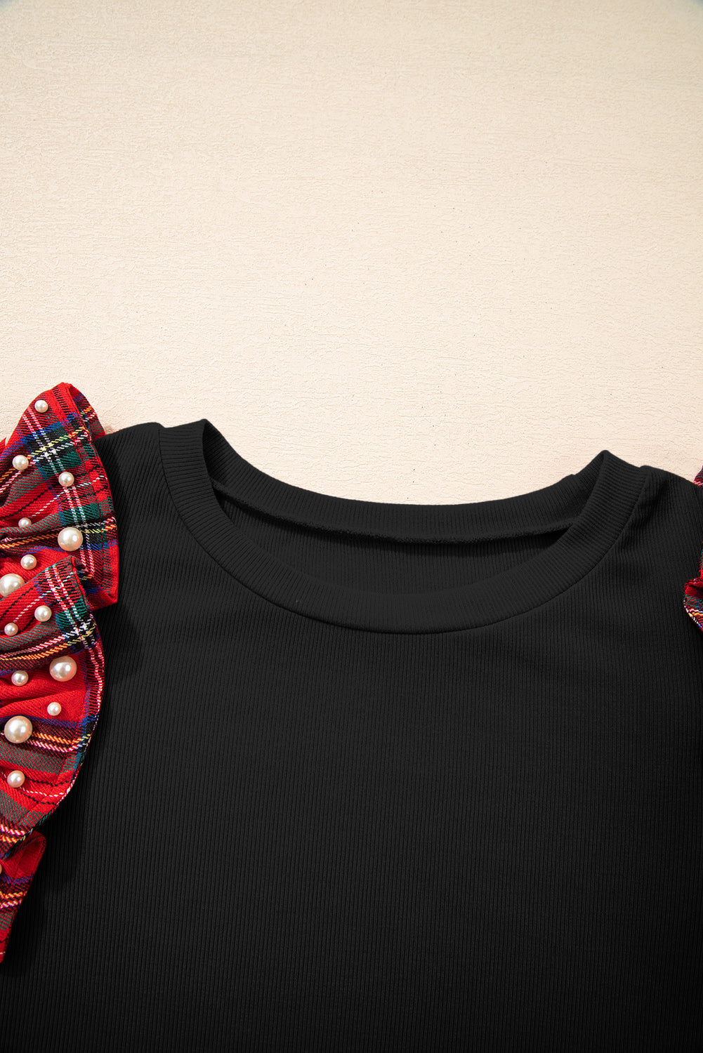 Plaid and Pearl Christmas Shirt