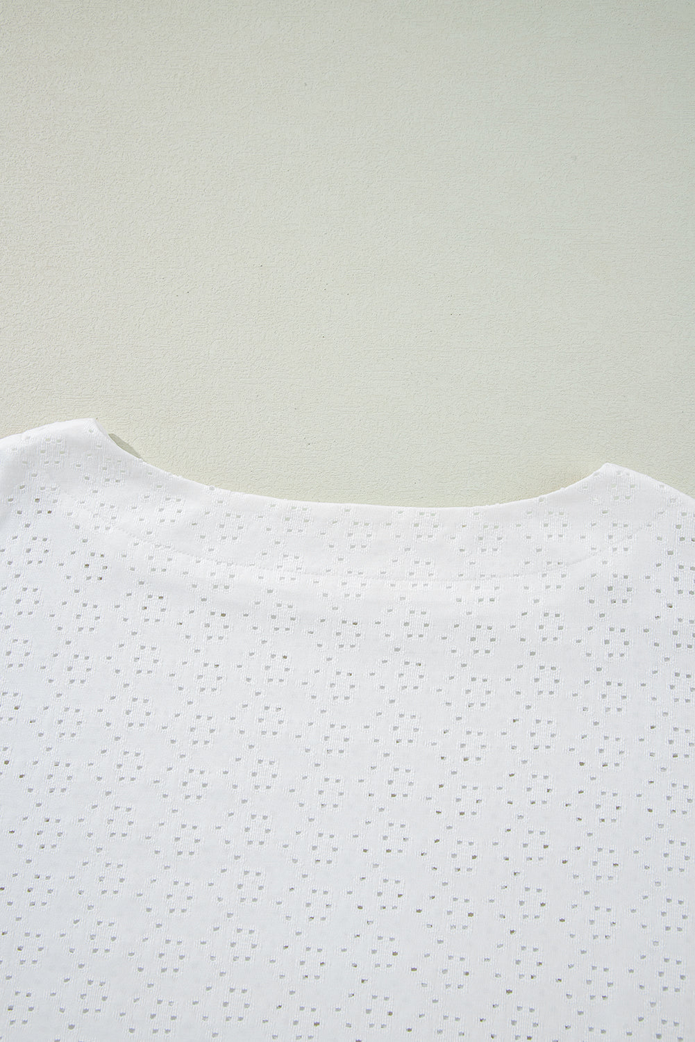 White Eyelet Boatneck Tee