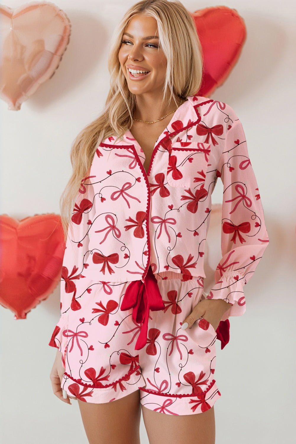 Red Bow Pajama Set