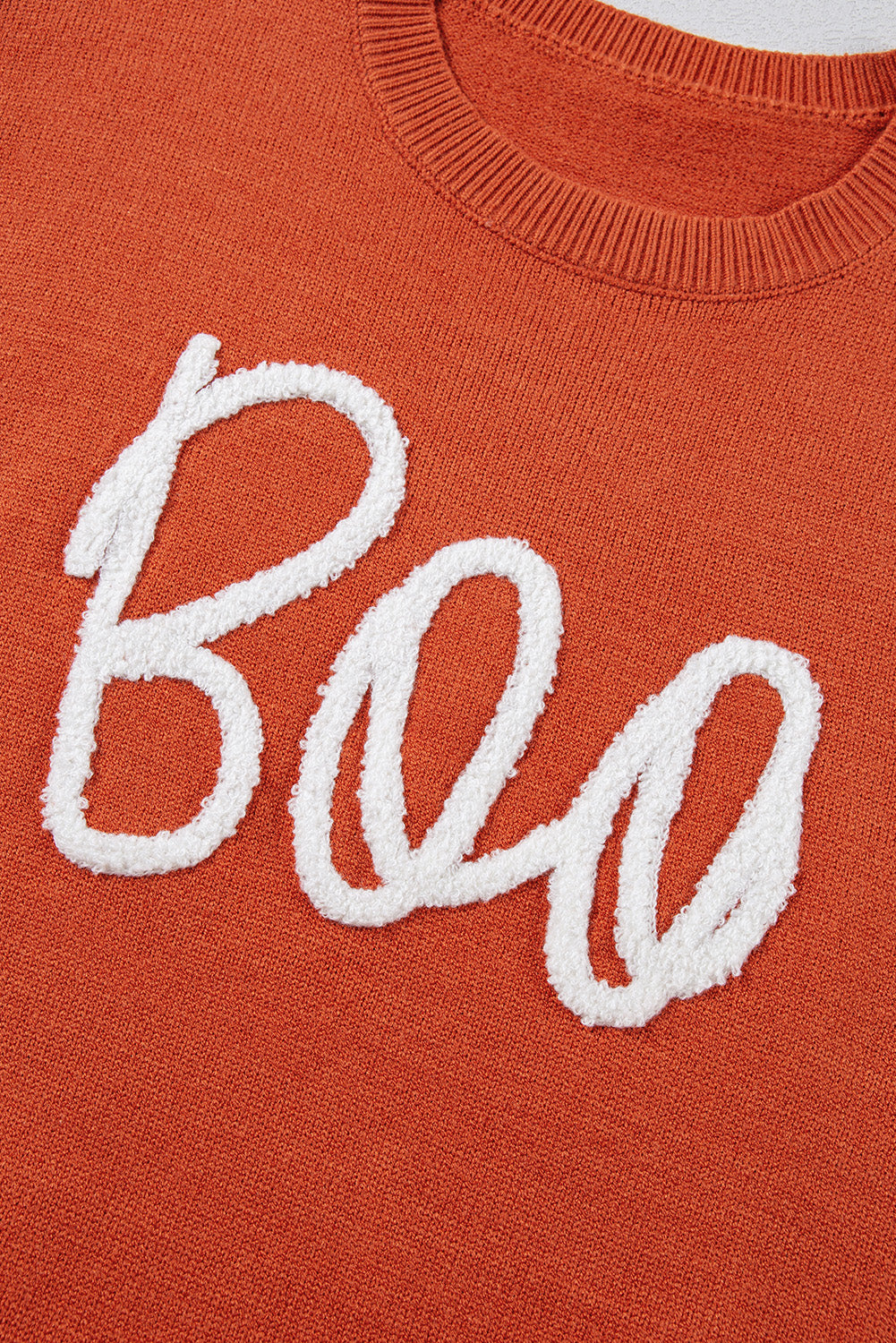Orange Halloween Boo Sweater