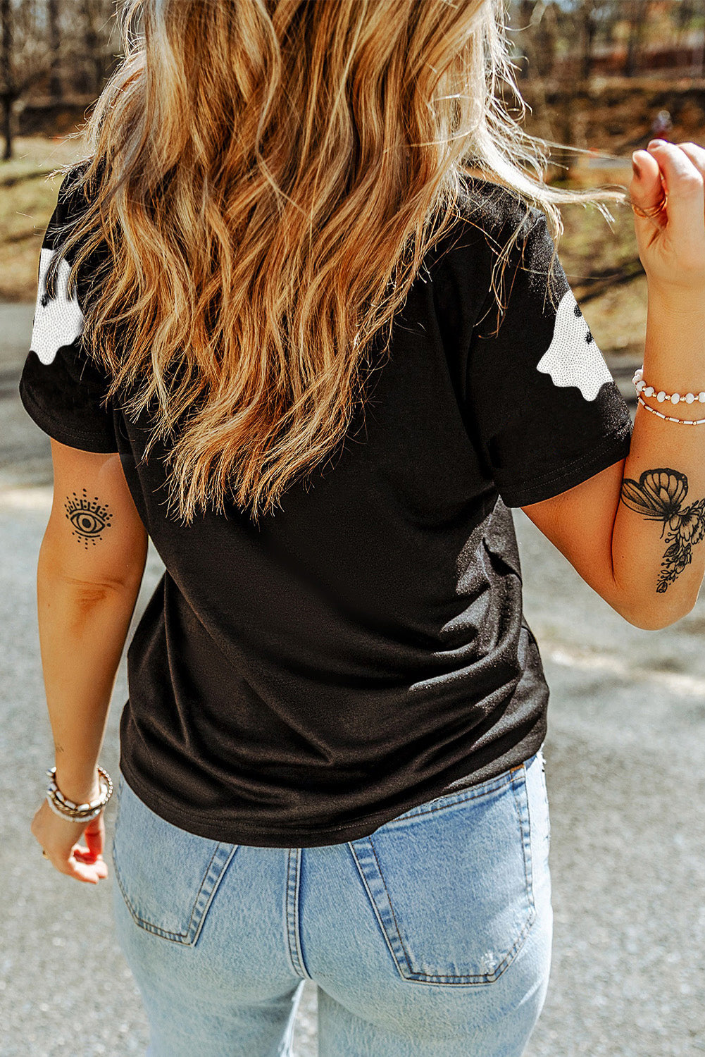 Sequin Halloween Ghost Tee