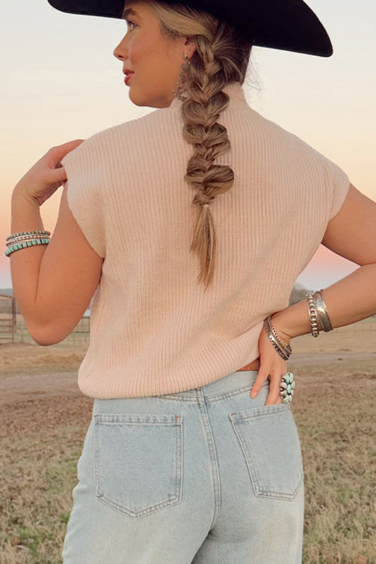 Oatmeal Cowboy Short Sleeve Sweater