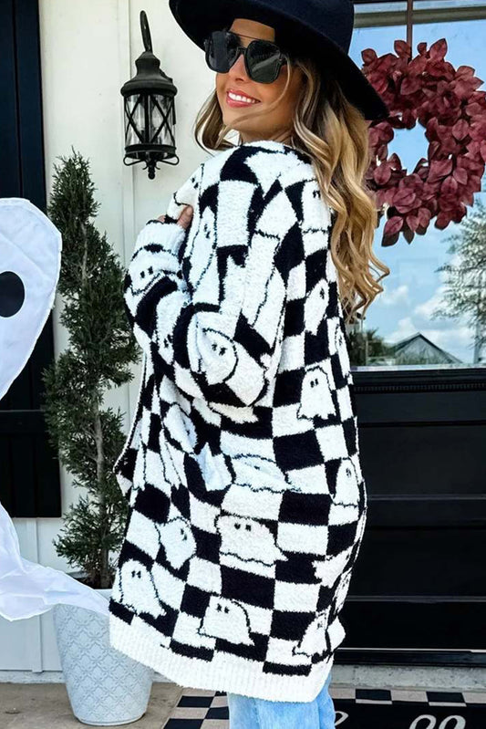 Halloween Ghost Knitted Cardigan