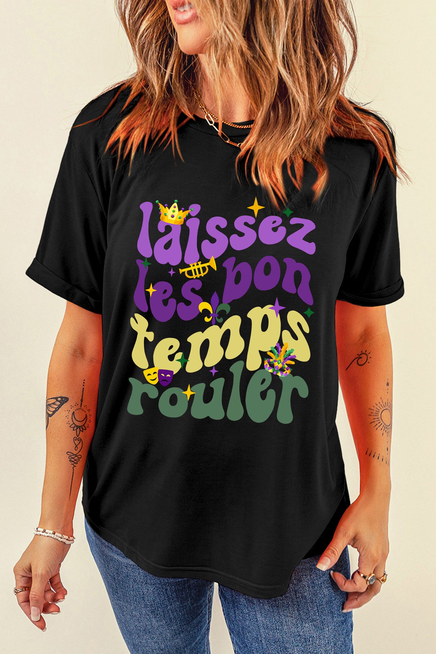 Laissez Lesbon Temps Rouler Mardi Gras Tee
