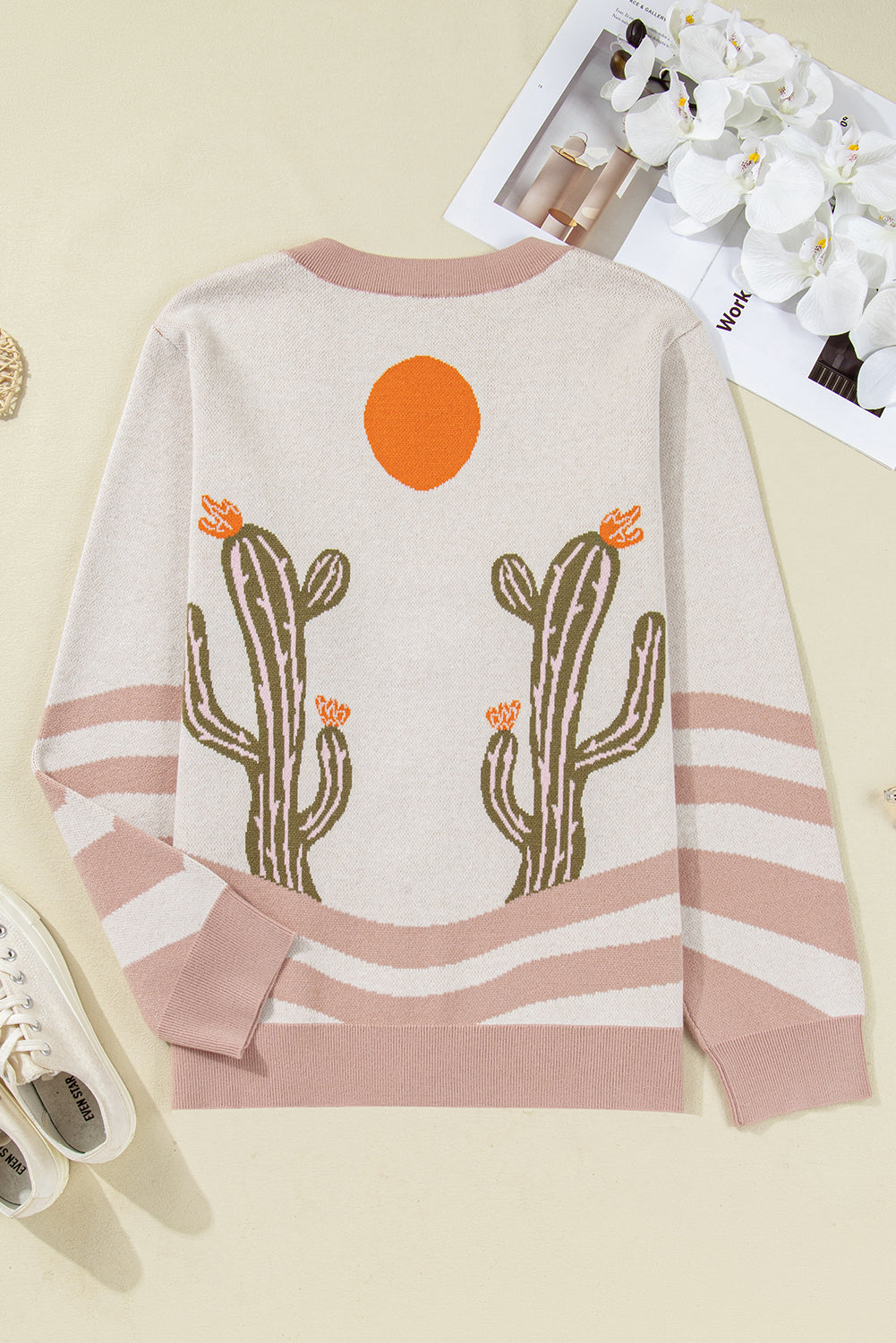 Apricot Cactus Cardigan - Plus