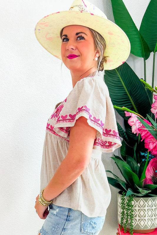 Floral Embroidered Top