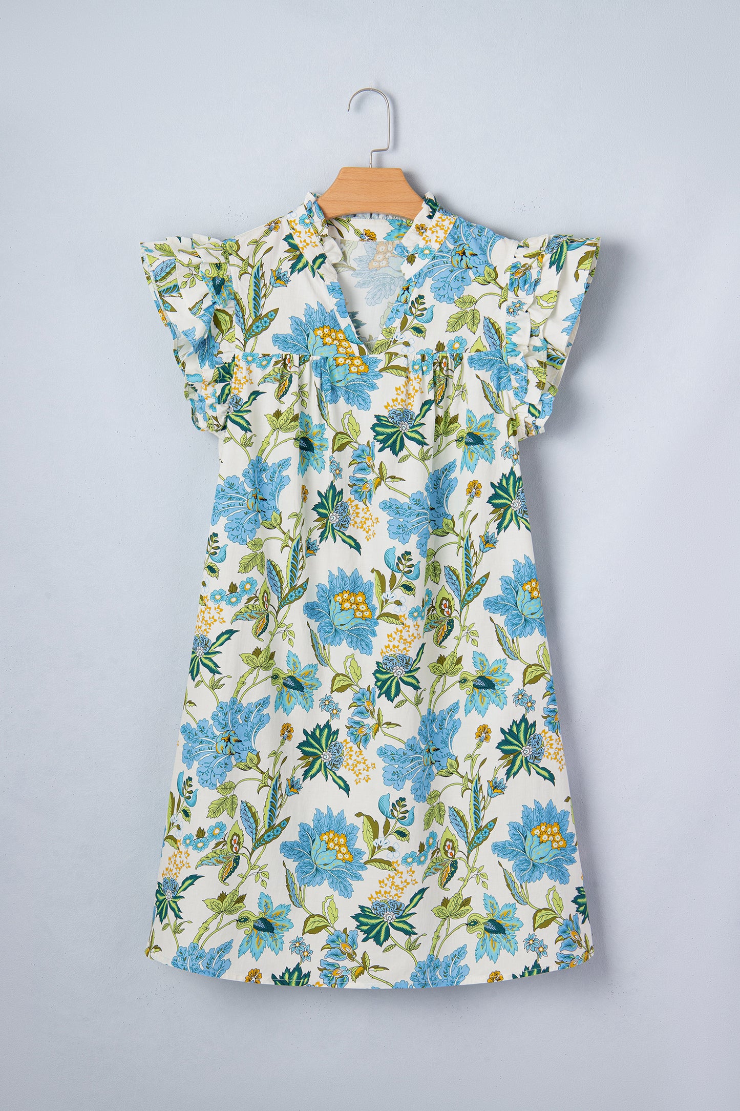 Beige Floral Shift Dress