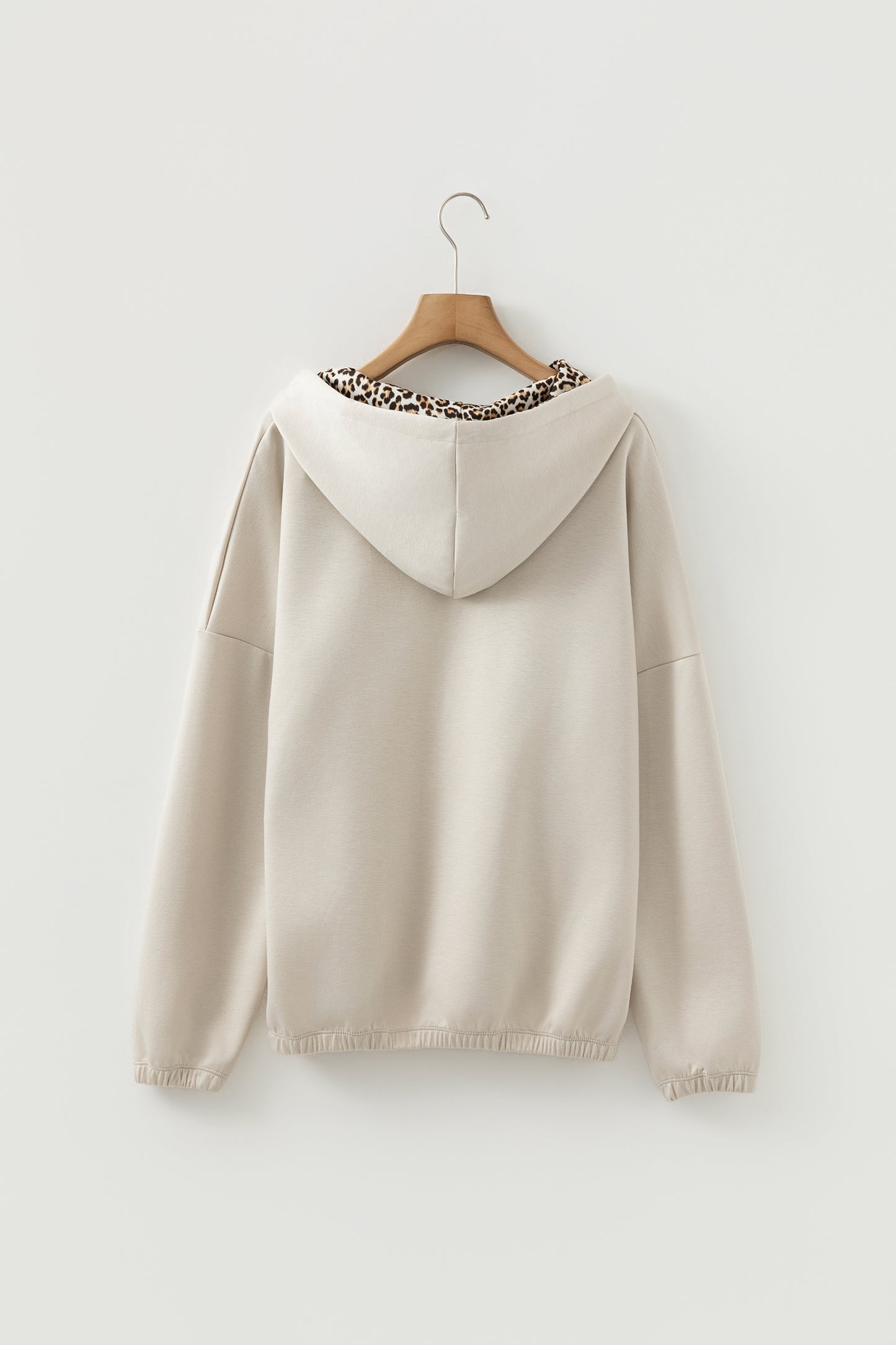 Leopard Trim Hoodie