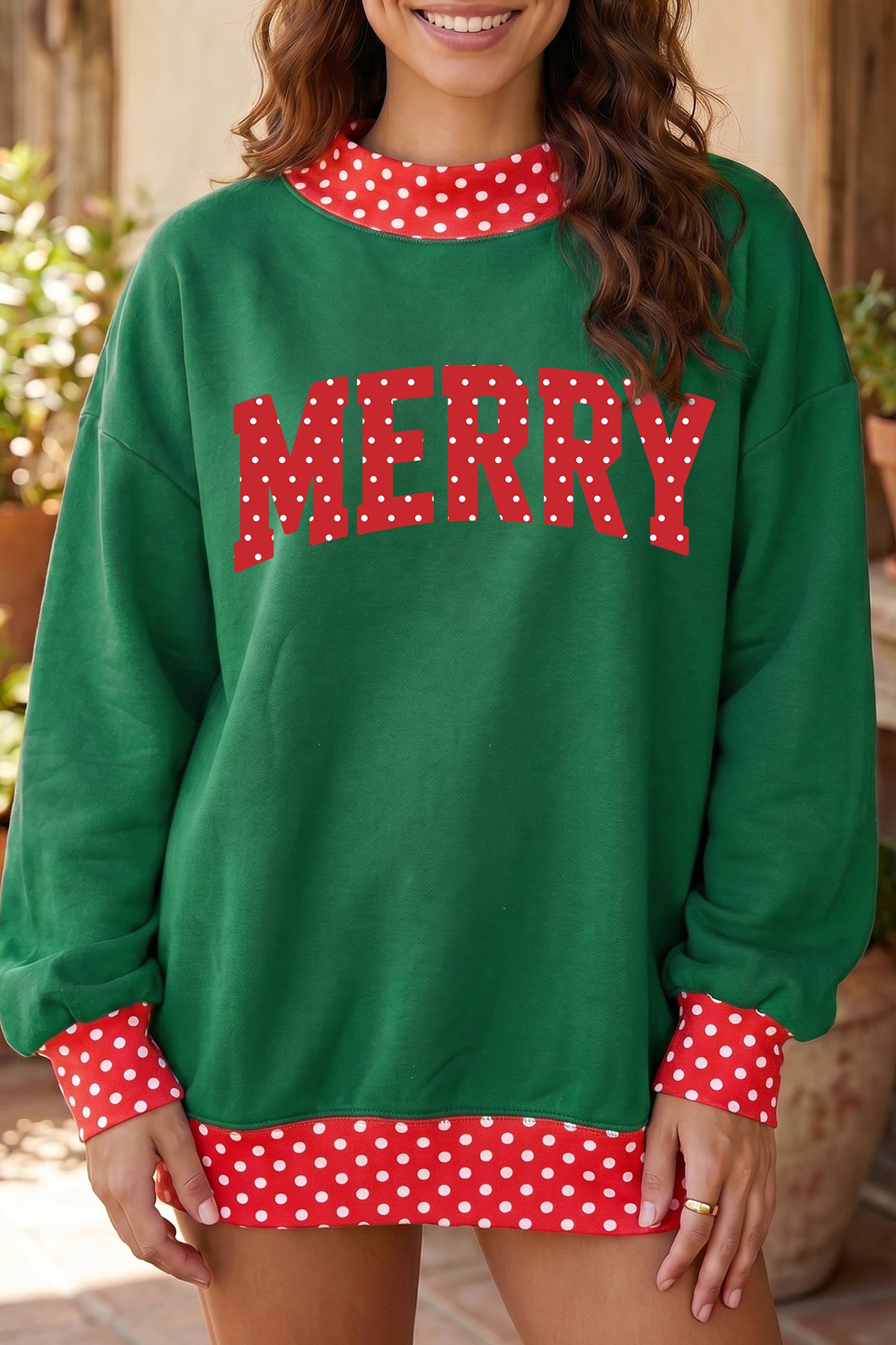 Merry Polka Dot Sweatshirt