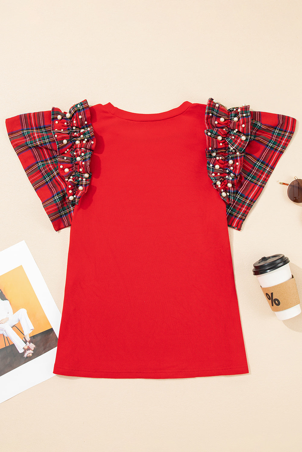 Plaid and Pearl Christmas Shirt