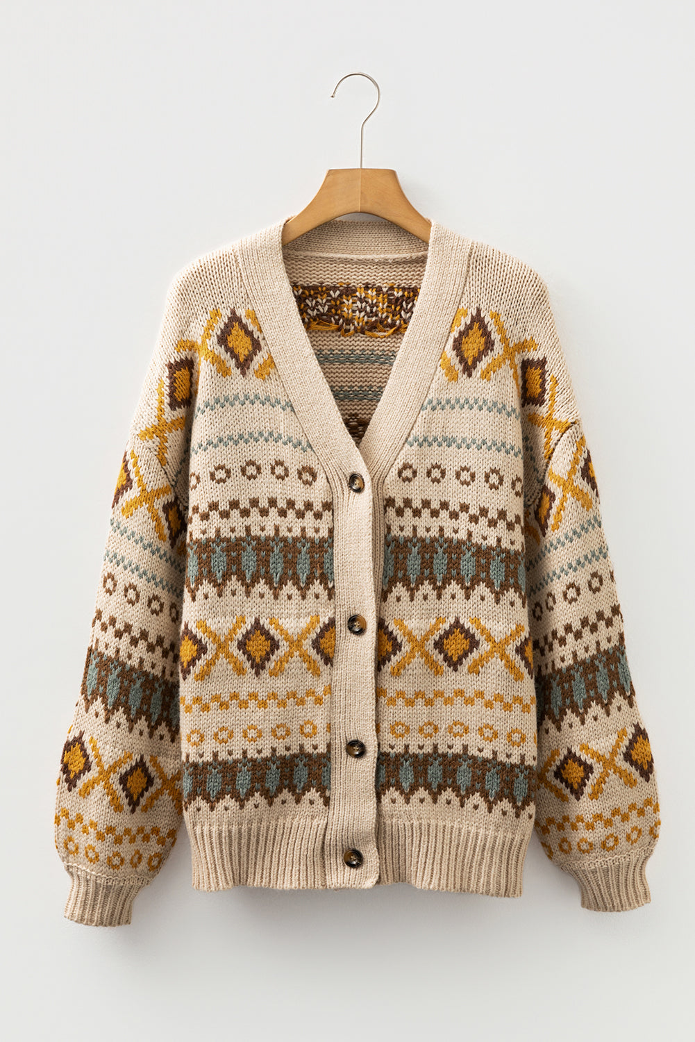 Khaki Button Front Cardigan